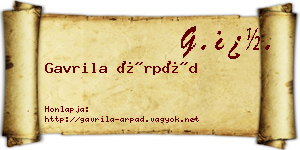 Gavrila Árpád névjegykártya